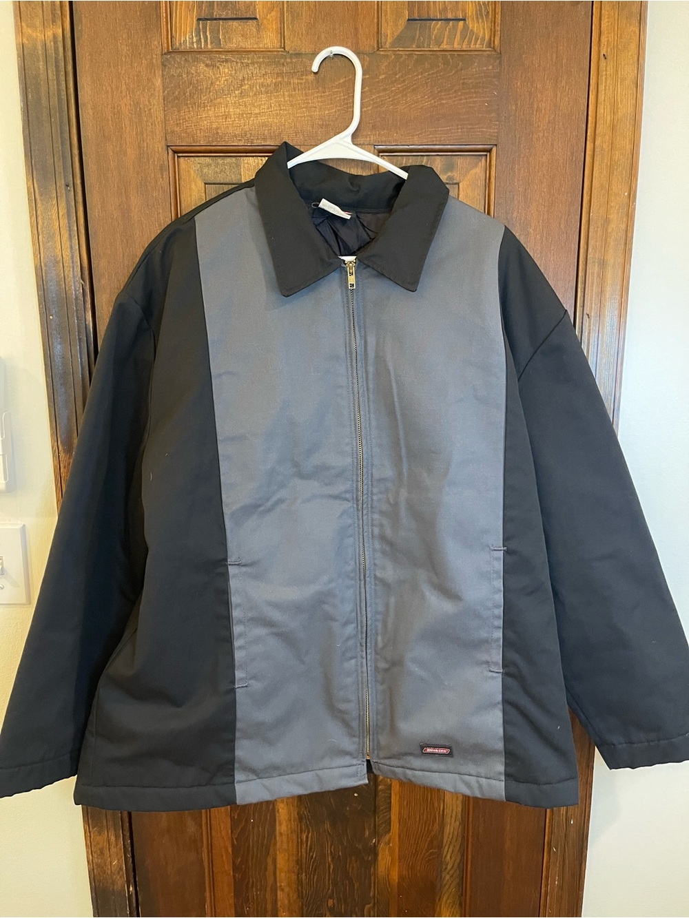 Dickies Men’s XL Black & Charcoal Colorblock Work Jacket Full Zip